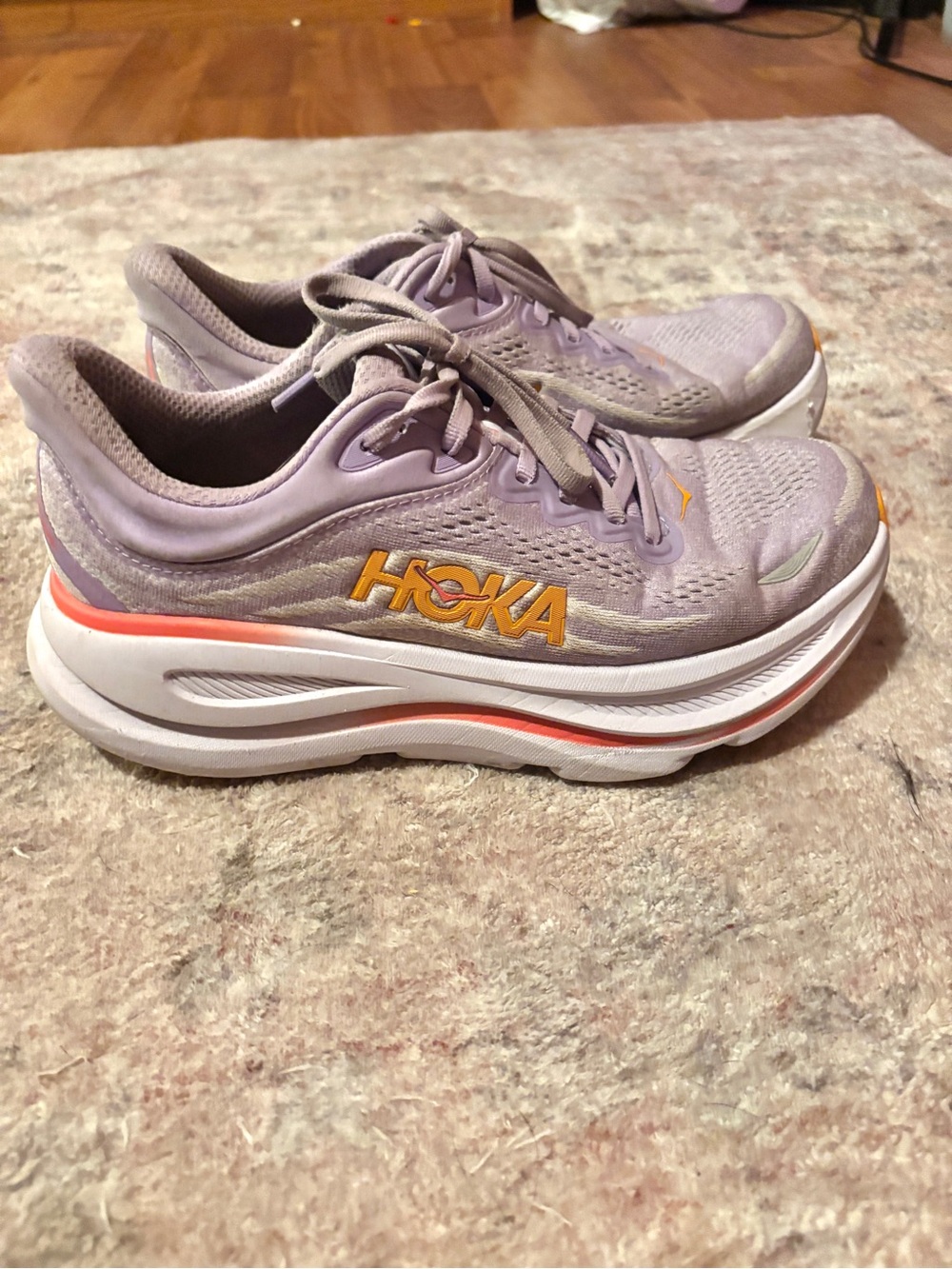 Hoka Lavender and Orange Women's Running Shoes